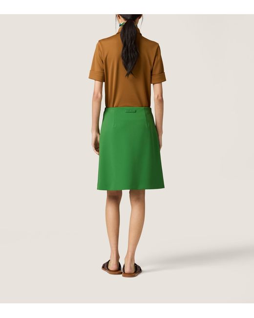 Miu Miu Green Technical Jersey Skirt