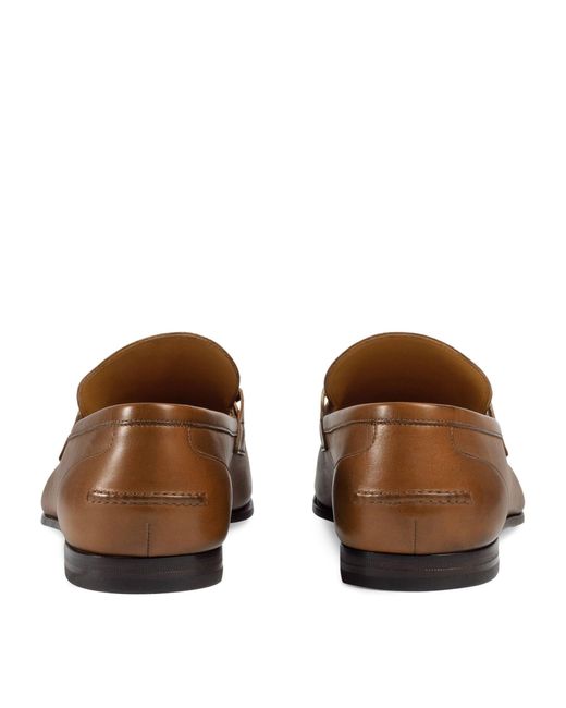 Gucci Brown Leather Jordaan Loafers for men