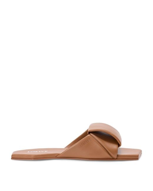 Loewe Brown Leather Origami Slides