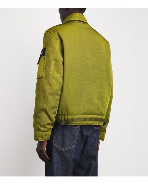 Stone Island Green Organic Cotton Bomber Jacket for men
