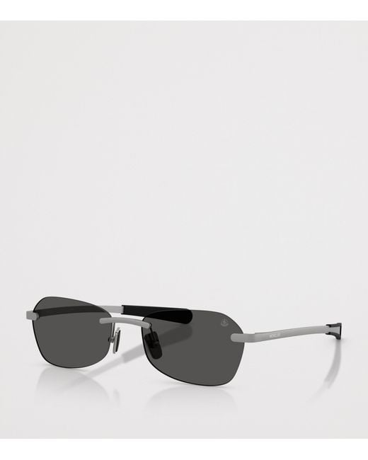 Moncler Black Orris Irregular Rectangle Sunglasses