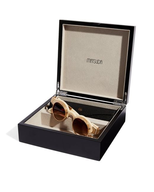 Matsuda Brown Round-Frame Sunglasses for men