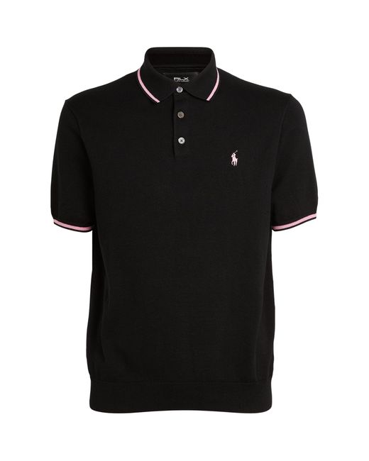 RLX Ralph Lauren Black Coolmax Polo Shirt for men