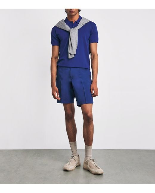 J.Lindeberg Blue Mitch Straight Shorts for men