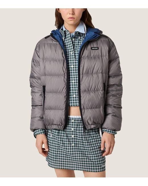 Miu Miu Gray Down Ponge Puffer Jacket