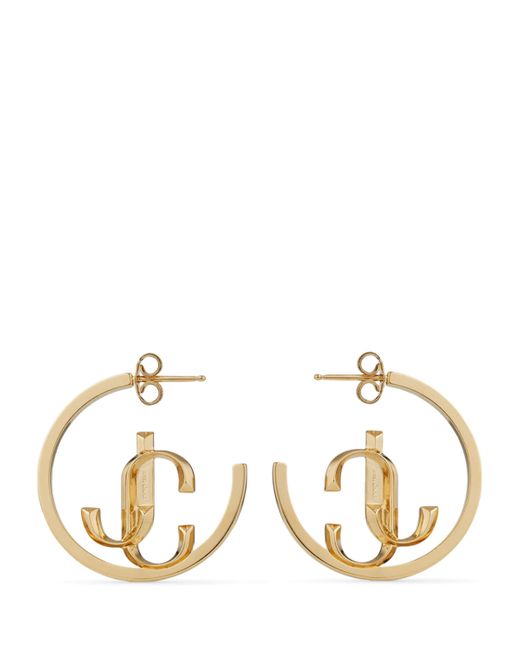 Jimmy Choo Metallic Jc Hoop Earrings