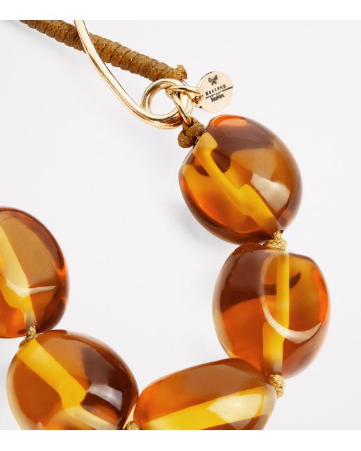 Weekend by Maxmara Orange Resin Beaded Necklace
