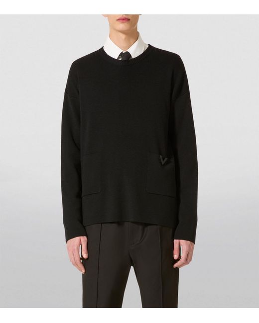 Valentino Garavani Black Virgin Wool Sweater for men