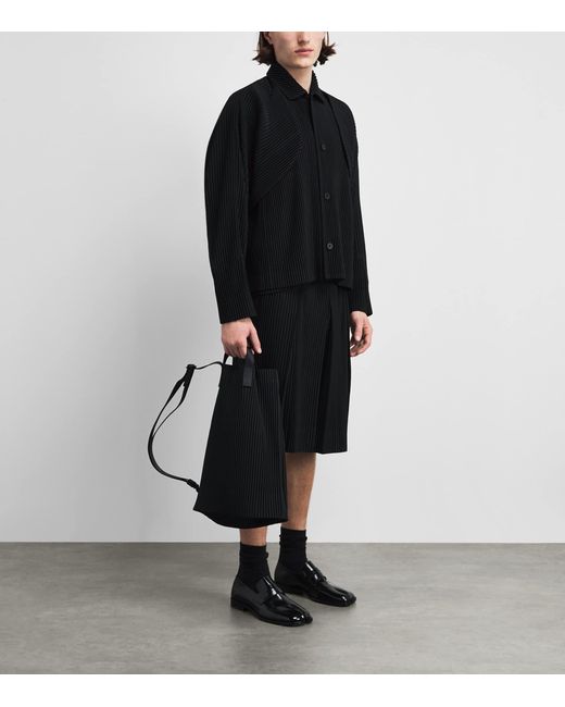 Homme Plissé Issey Miyake Black Tailored Pleats Shorts for men