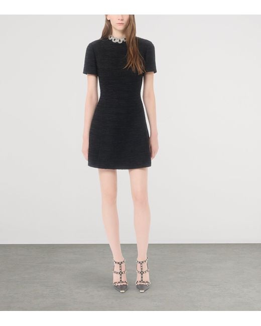 Valentino Black Embellished Mini Dress