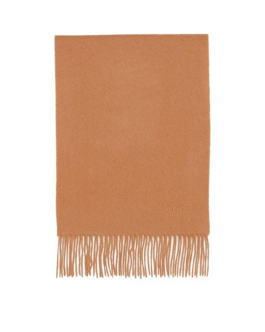 Mulberry Brown Cashmere Fringed Scarf