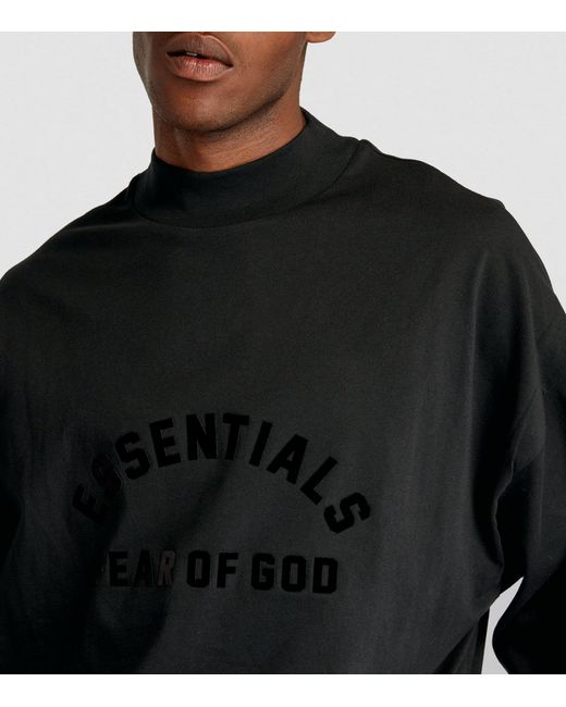 Fear Of God Black Logo Long-sleeved T-shirt for men