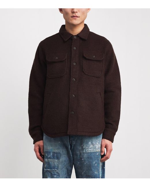 Polo Ralph Lauren Brown Wool-Blend Felt Overshirt for men