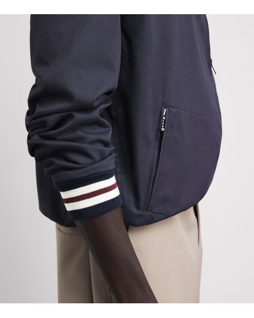 Fred Perry Blue Cotton Tennis Bomber Jacket for men