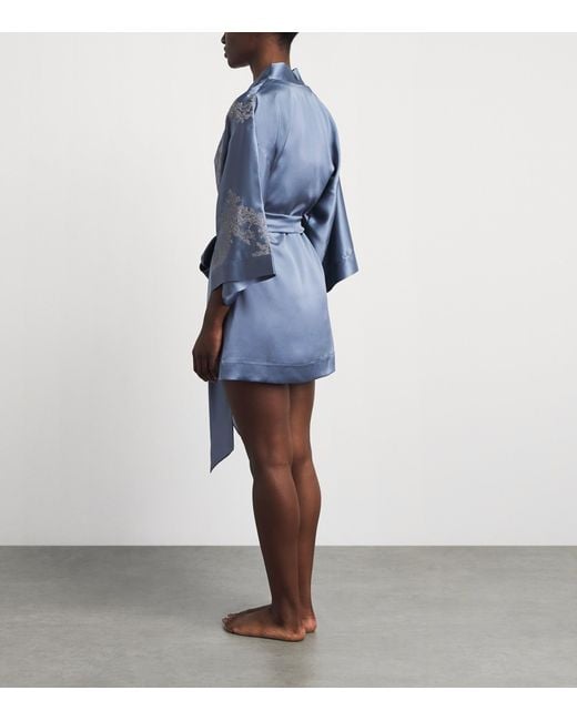 Carine Gilson Blue Short Silk Cérès Robe