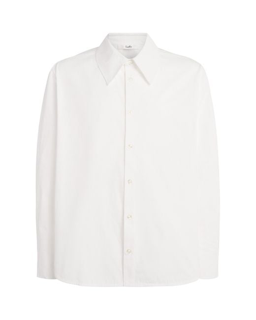 Séfr White Cotton Trino Shirt for men