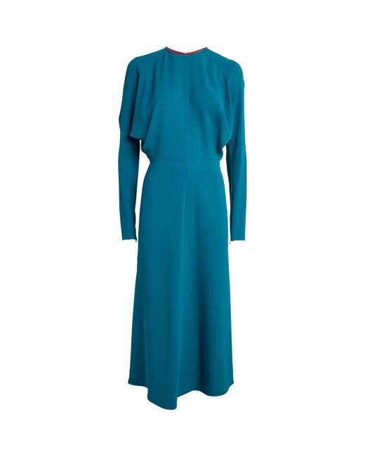 Victoria Beckham Blue Dolman Midi Dress