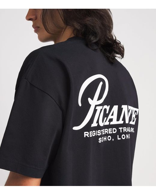 Picante Black Organic Cotton Record T-Shirt for men