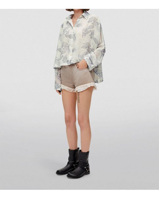 Loewe Natural X Paula's Ibiza Fringe Denim Shorts