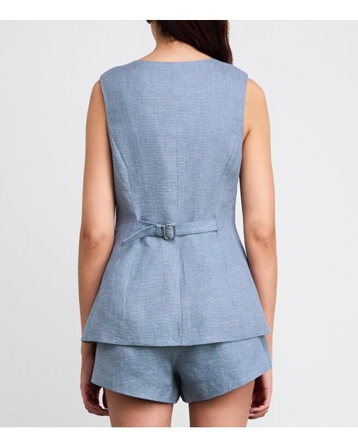 Posse Blue Linen Thea Waistcoat