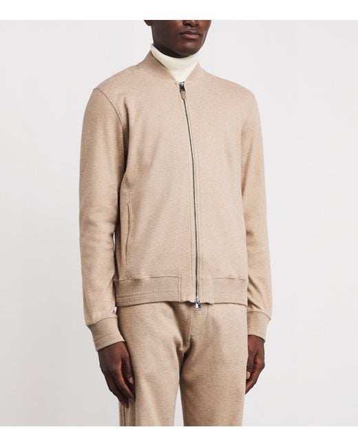 Canali Natural Cotton-Cashmere Bomber Jacket for men