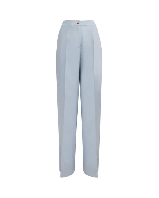 Colombo Blue Cashmere Wide-Leg Trousers