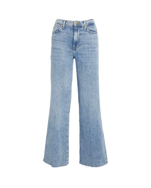7 For All Mankind Blue Modern Dojo Tailorless Flared Jeans