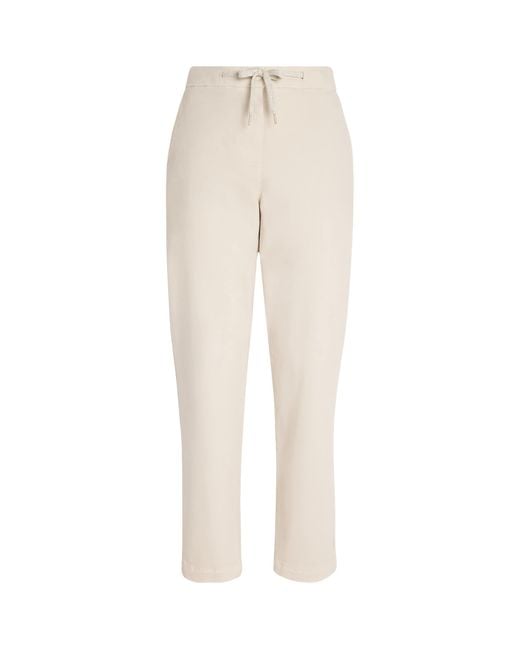 Eleventy Natural Cotton-Blend Drawstring Trousers