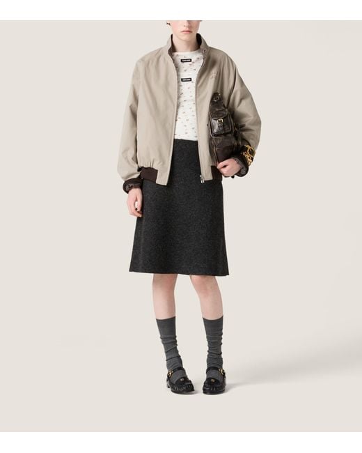 Miu Miu Natural Cotton-Blend Reversible Blouson Jacket