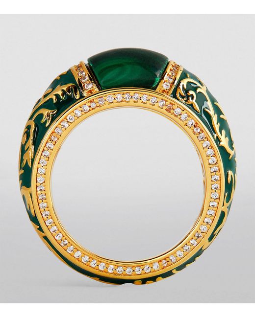 Zimmermann Metallic Gold-plated And Malachite Zimmemorabilia Ring