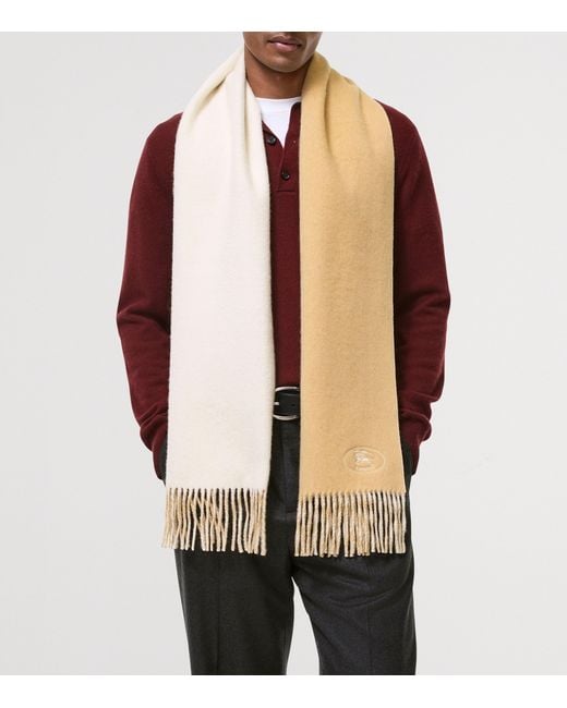 Burberry Natural Cashmere Reversible Knight Scarf