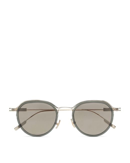 Zegna Gray Round Sunglasses for men