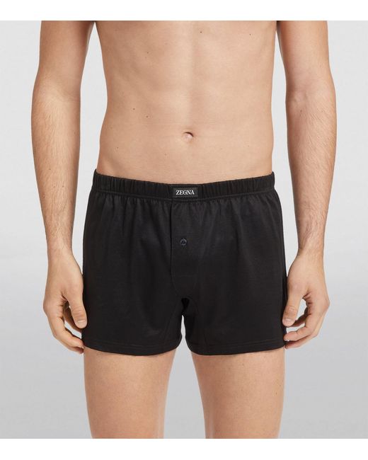 Zegna Black Logo Boxer Shorts for men
