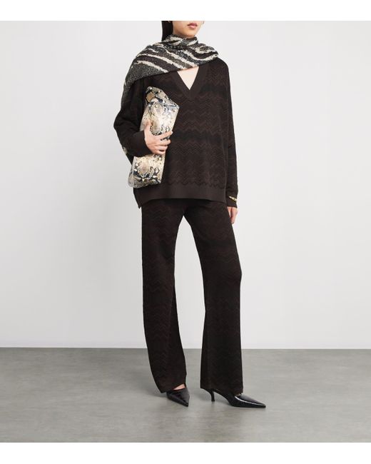 Missoni Black Zigzag V-Neck Sweater