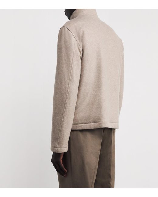 FIORONI CASHMERE Brown Cotton-Cashmere Jacket for men