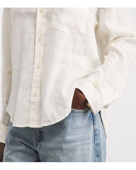 Citizens of Humanity White Linen Shrunken Kayla Shirt