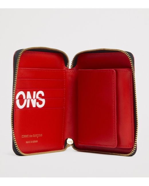 Comme des Garçons Red Extra Large Logo Zipped Wallet for men