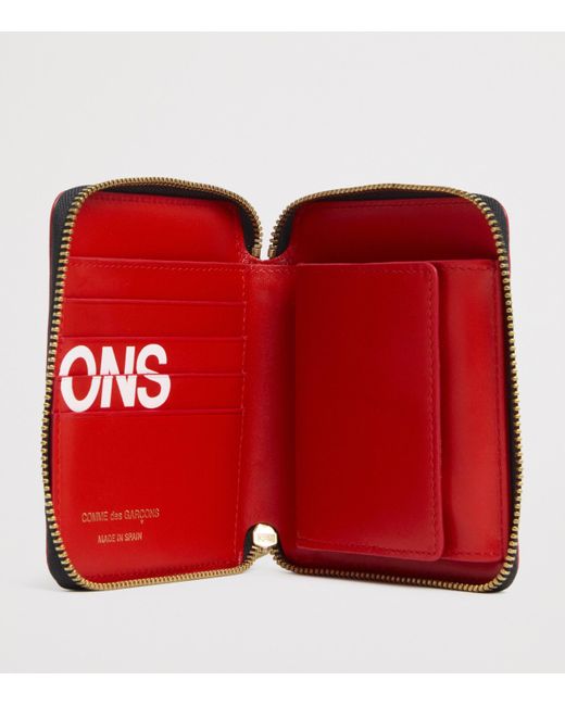 Comme des Garçons Red Extra Large Logo Zipped Wallet for men