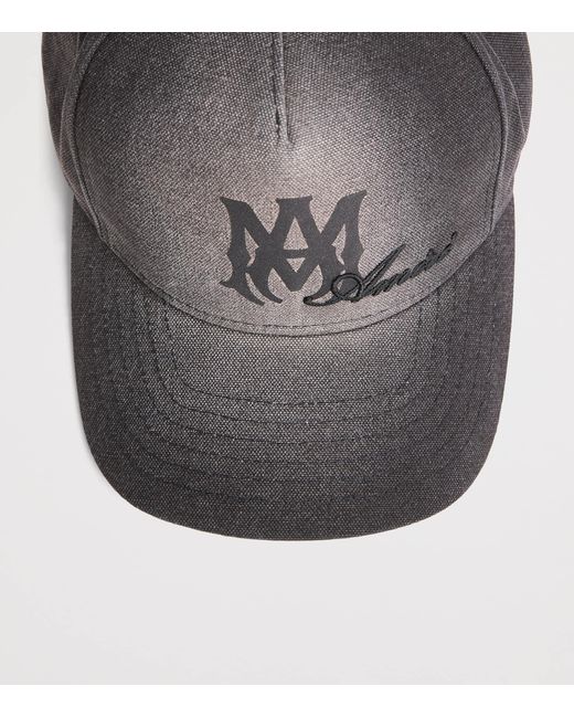 Amiri Gray Logo Script Baseball Cap for men