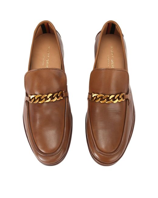 Kurt Geiger Brown Leather Luca Loafers for men