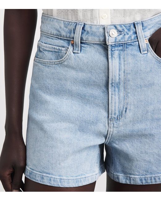 PAIGE Blue Dani High-Rise Denim Shorts