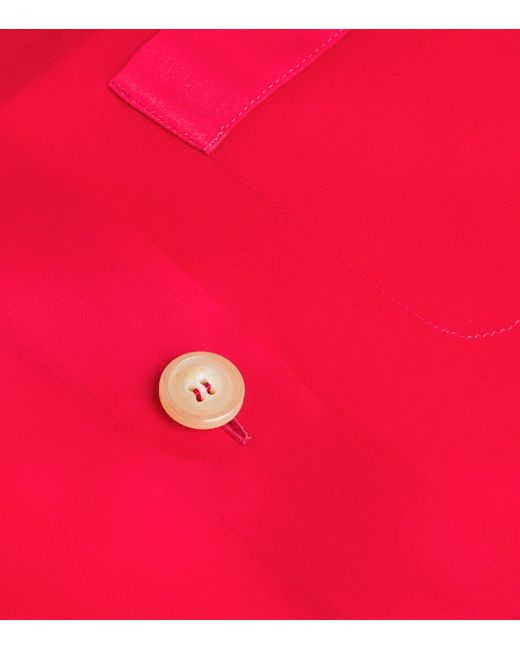 Khaite Red Silk Organza Keefe Shirt