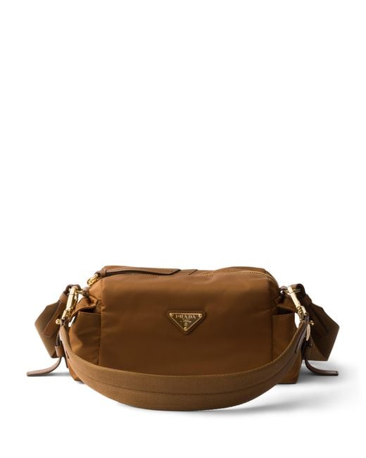 Prada Brown Small Re-Nylon And Leather Explore Shoulder Bag