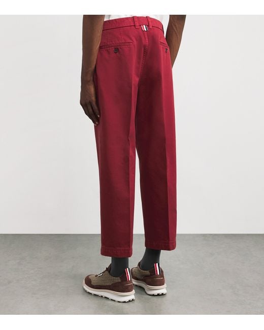 Thom Browne Red Cotton Chinos for men