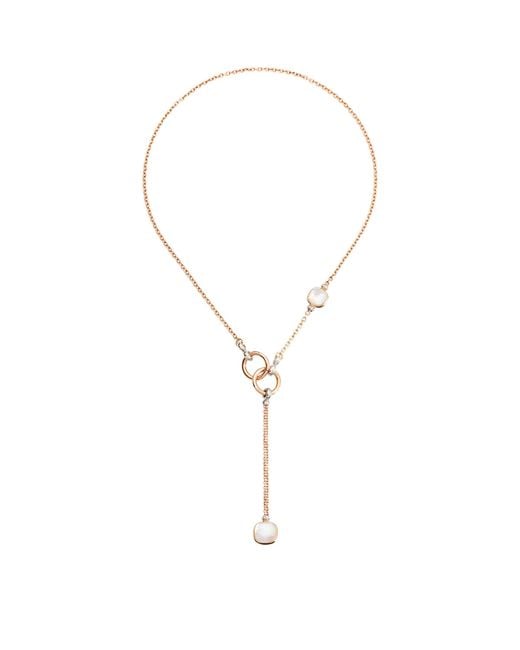 Pomellato Metallic Mixed Metal, Diamond, Topaz And Mother-Of-Pearl Nudo Necklace