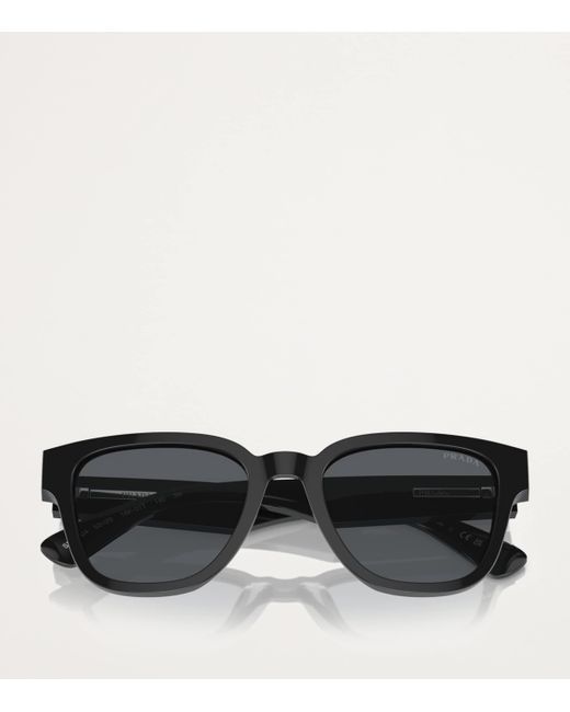 Prada Black Acetate Rectangular Sunglasses for men