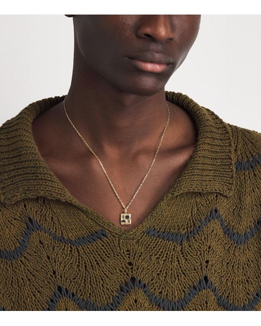 The Ouze Metallic And Sapphire Scatter Necklace for men