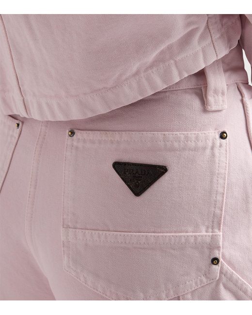 Prada Pink Cotton Canvas Five-Pocket Trousers
