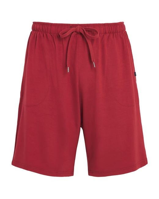 Derek Rose Red Micro Modal Basel Sweat Shorts for men