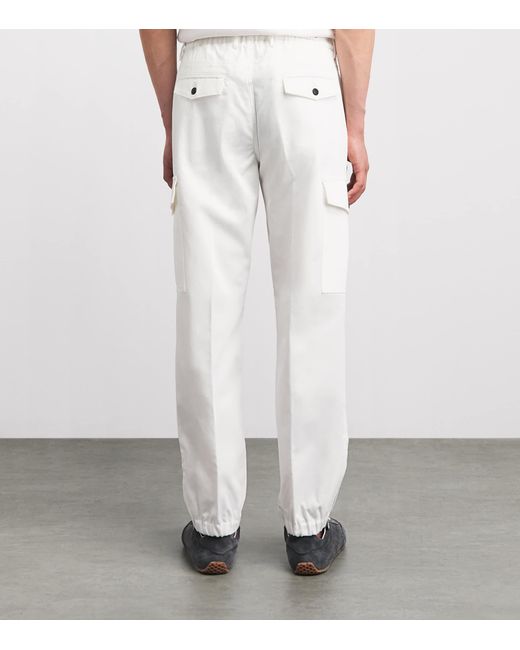 Eleventy White Cotton Cargo Trousers for men